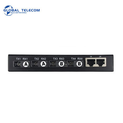 4-portowy konwerter mediów światłowodowych, transceiver optyczny 2RJ45 Ethernet 10/100/1000M